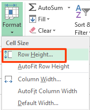 Format Row Height