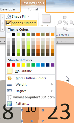 Format warna lingkaran dan bingkai pada SmartArt Diagram Venn