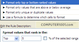 Conditional formatting Top Bottom Data Conditional formatting Top Bottom Data