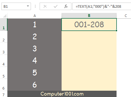 Formula untuk Auto Fill angka dengan tanda penghubung Formula untuk Auto Fill angka dengan tanda penghubung