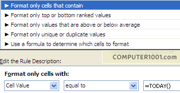 Conditional formatting perbandingan tanggal Conditional formatting perbandingan tanggal