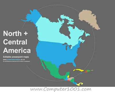 Free Editable Maps of North America