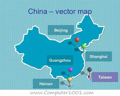 Free PowerPoint Map of China