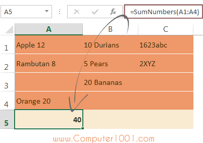 Ketik function pada sel untuk hasil penjumlahan kumpulan sel Ketik function pada sel untuk hasil penjumlahan kumpulan sel