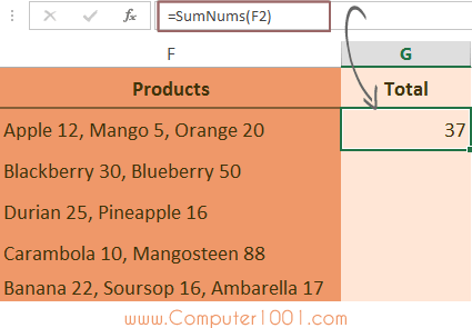Ketik function pada sel untuk hasil penjumlahan angka pada satu buah sel Ketik function pada sel untuk hasil penjumlahan angka pada satu buah sel