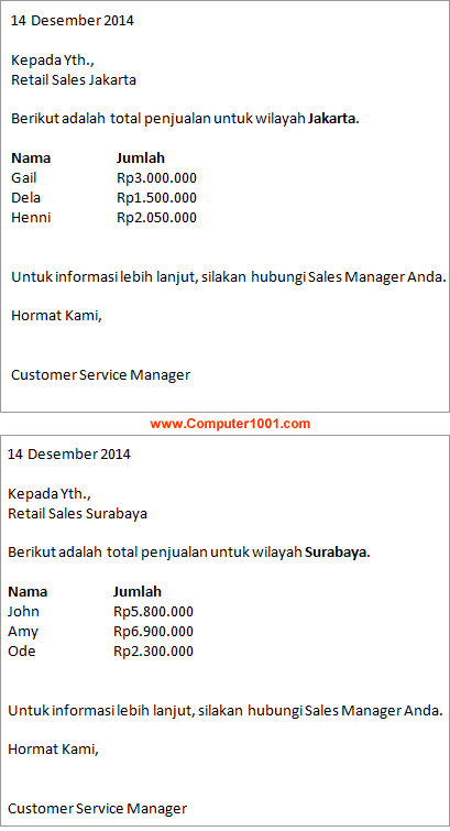 Hasil lengkap mail merge kategori untuk setiap halaman Kategori Hasil lengkap mail merge kategori untuk setiap halaman Kategori