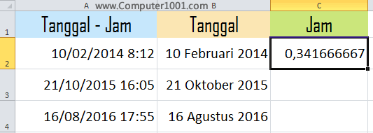 Hasil ekstrak jam dengan menggunakan formula
