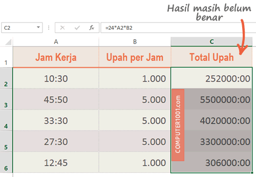 Hasil kali upah jam kerja masih error Hasil kali upah jam kerja masih error