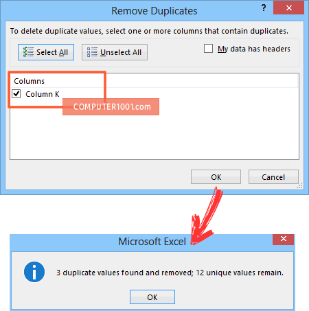 Penghapusan angka duplikat Excel Penghapusan angka duplikat Excel