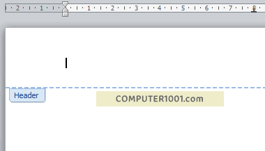 Header aktif untuk sisipkan gambar - Word