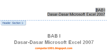 No dan Judul Bab di Header Section 1 - Word 2007