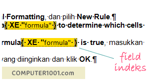 Indeks field dokumen Word Indeks field dokumen Word