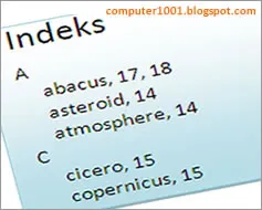 Membuat Indeks di Word Membuat Indeks di Word