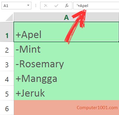 Input data dengan tambahan tanda petik satu Input data dengan tambahan tanda petik satu