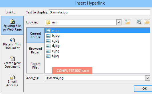 Insert hyperlink gambar Excel Insert hyperlink gambar Excel