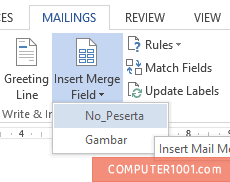 Insert Merge Field Insert Merge Field