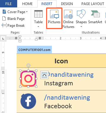 Cara Insert Icon Sosmed di Word Excel PowerPoint