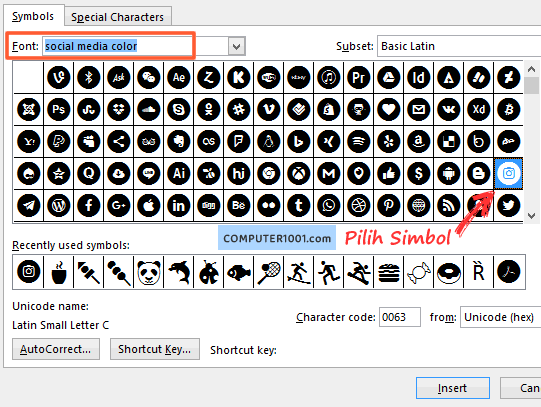 Cara Menggunakan Insert Symbol Sosmed di Word Excel PowerPoint