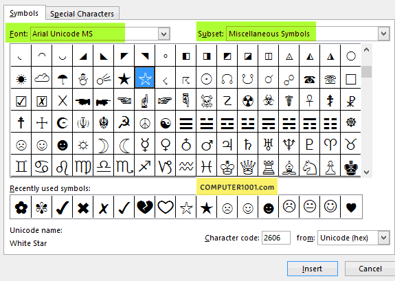 Insert Symbol Cara Insert Symbol di Excel