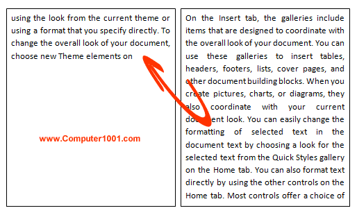 Tampilan text box dengan isi mengalir dari kotak kanan ke kiri Tampilan text box dengan isi mengalir dari kotak kanan ke kiri