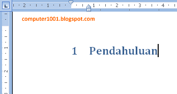 Judul Bab dengan Heading Style Word