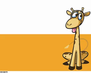 Giraffe Cartoon Powerpoint Template - Template Power Point Lucu