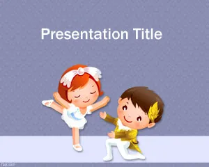 Cartoon Dancing PowerPoint Template - Template Power Point Lucu