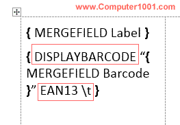 Ketik DISPLAYBARCODE Ketik DISPLAYBARCODE