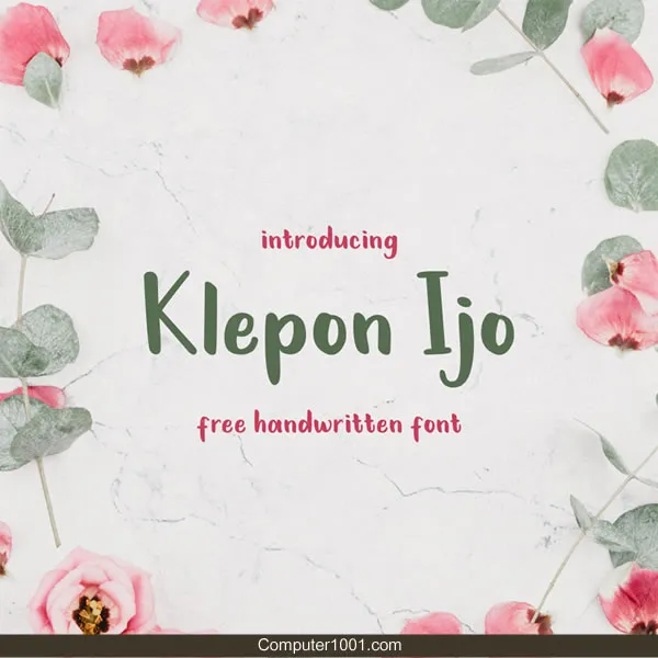 Font Tulisan Tangan Klepon Ijo