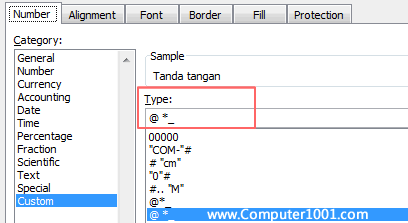 Kode format karakter berulang di kolom Excel Kode format karakter berulang di kolom Excel