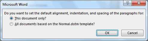 Line Spacing Set as Default Line Spacing Set as Default