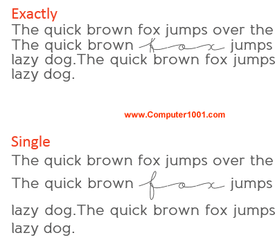 Contoh tampilan jarak baris Exactly Contoh tampilan jarak baris Exactly