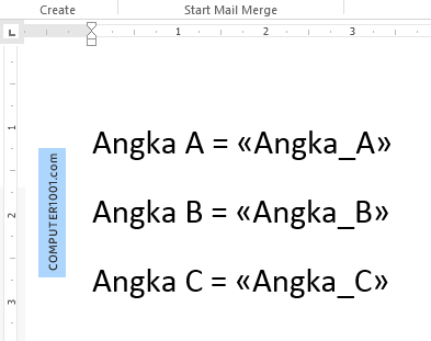 Data Field Mail Merge