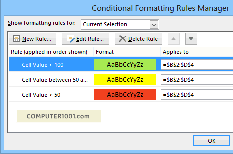 Conditional Formatting 3 Warna di Rules Manager Excel Conditional Formatting 3 Warna di Rules Manager Excel