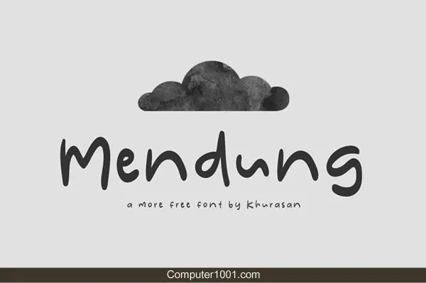 Font Tulisan Tangan Mendung