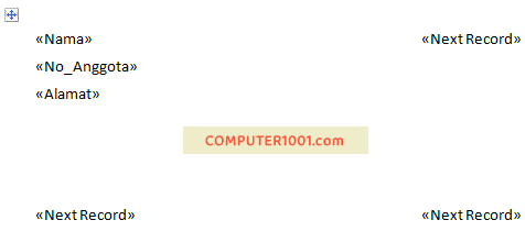 Label Pertama - Mail Merge Label