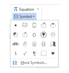 More Symbols - Insert Symbol Ceklis Word