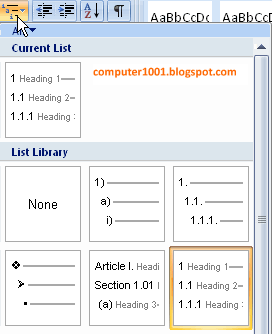 Multilevel List Word