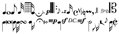 Font Simbol Musik