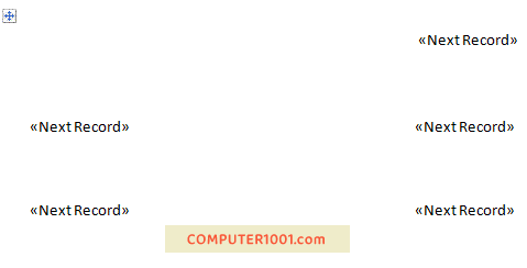 Next Record - Mail Merge Label