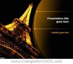 Night Eiffel Tower PowerPoint Template