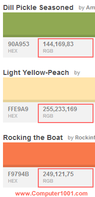 Masukkan nilai pada kotak Red, Green, dan Blue Masukkan nilai pada kotak Red, Green, dan Blue