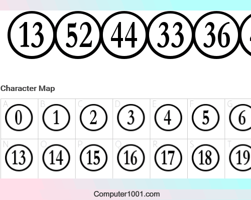 Font Angka Dalam Lingkaran Numberpile