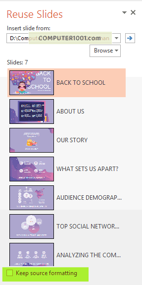 Opsi Keep Source Formatting
