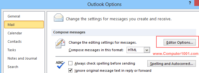 Pilih Editor Options Pilih Editor Options