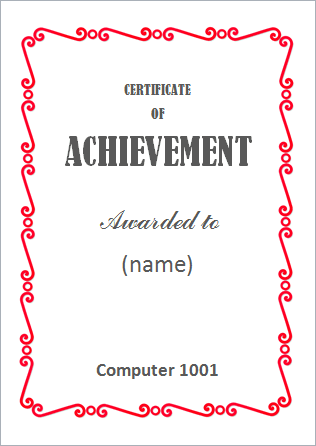 Contoh tampilan page border dari gambar untuk sertifikat