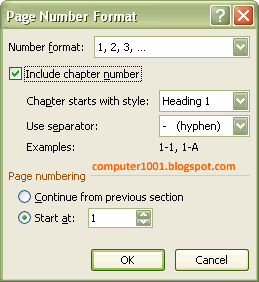 Page Number Format - Include Chapter Number Word