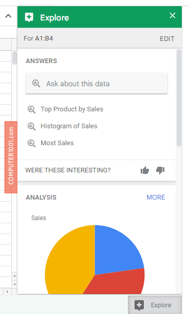 Panel Explore Google Sheets Panel Explore Google Sheets