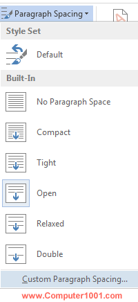 Paragraph Spacing Word