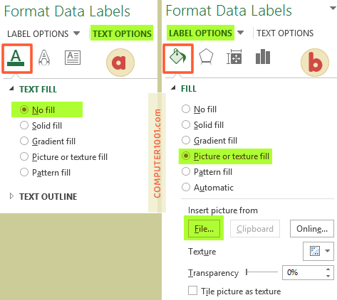 Pengaturan Format Data Labels Pengaturan Format Data Labels